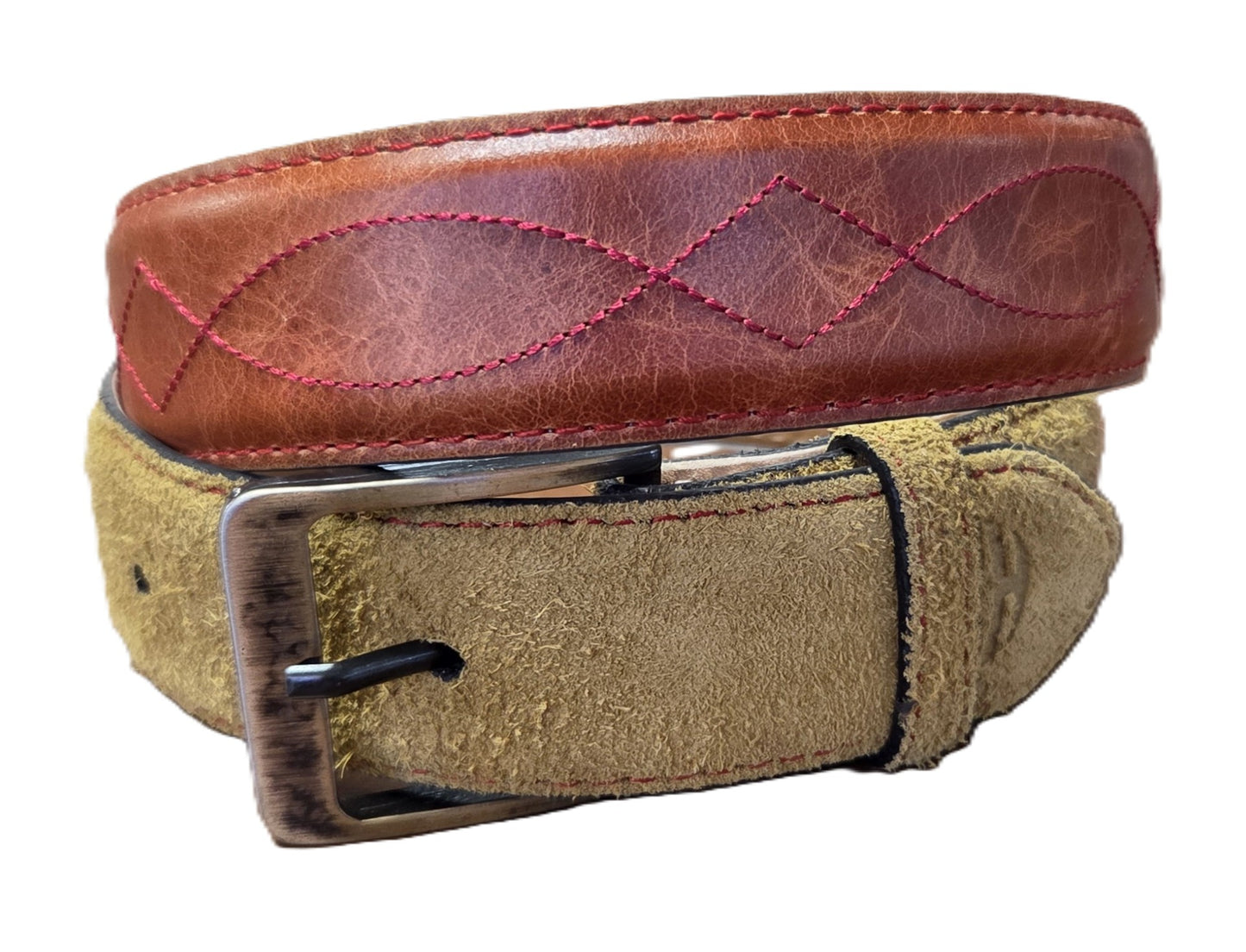 HONDO - BROWN ROUGH-OUT LEATHER BELT - B2645