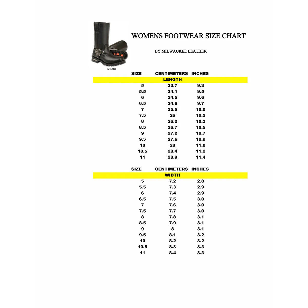 MILWAUKEE LEATHER - WOMEN'S BLACK LEATHER 11-INCH CLASSIC HARNESS SQUARE TOE MOTORCYCLE BOOT - MBL9360