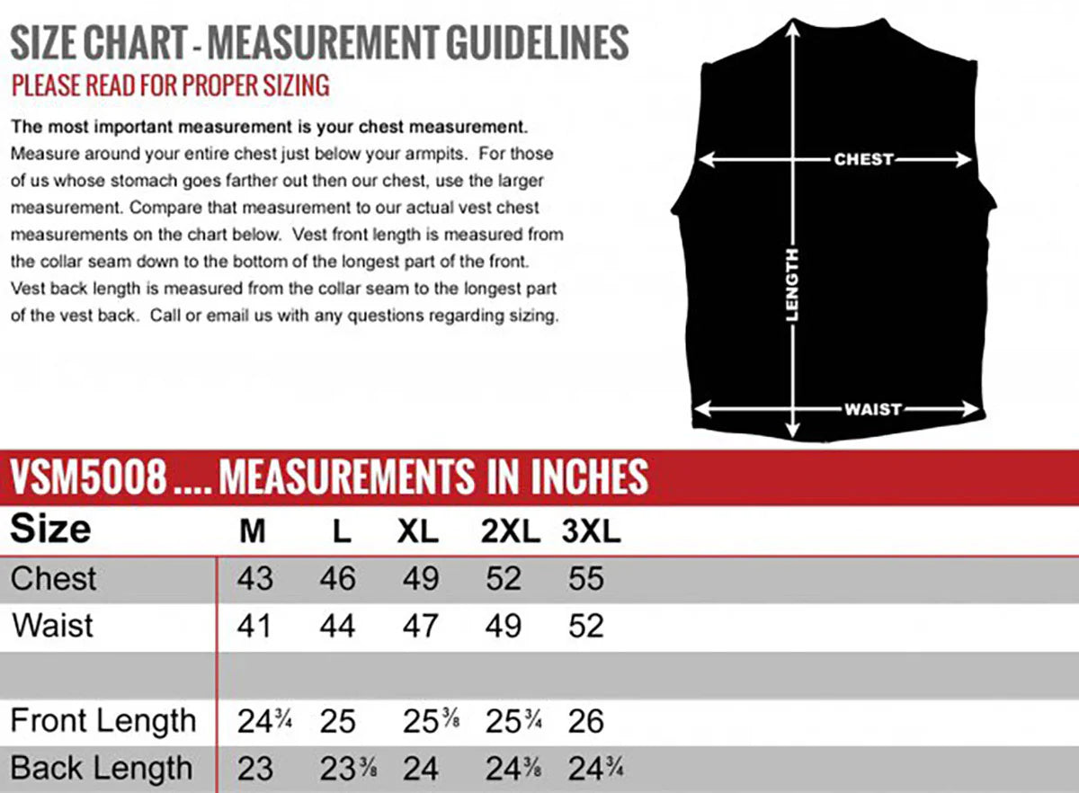 MILWAUKEE LEATHER - MEN'S BLACK BUSTER SIDE LACE PREMIUM MOTORCYCLE LEATHER VEST - MADE IN THE USA - MLVSM5008