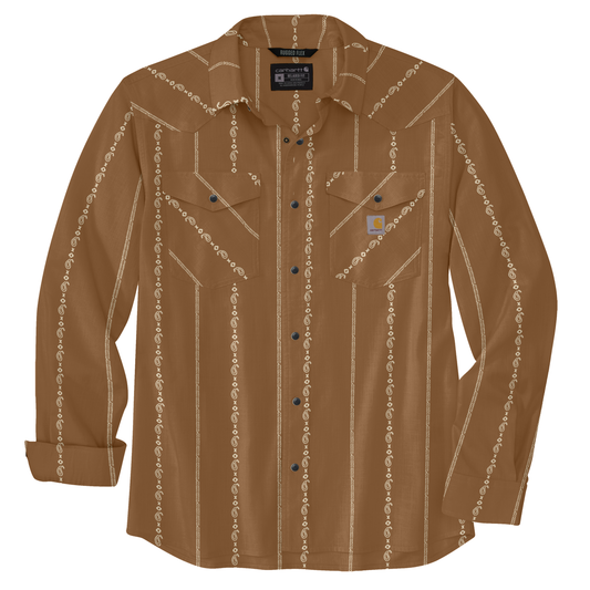 CARHARTT - MONTANA RUGGED FLEX RELAXED FIT LIGHTWEIGHT LONG-SLEEVE SNAP-FRONT PRINT SHIRT - 106905