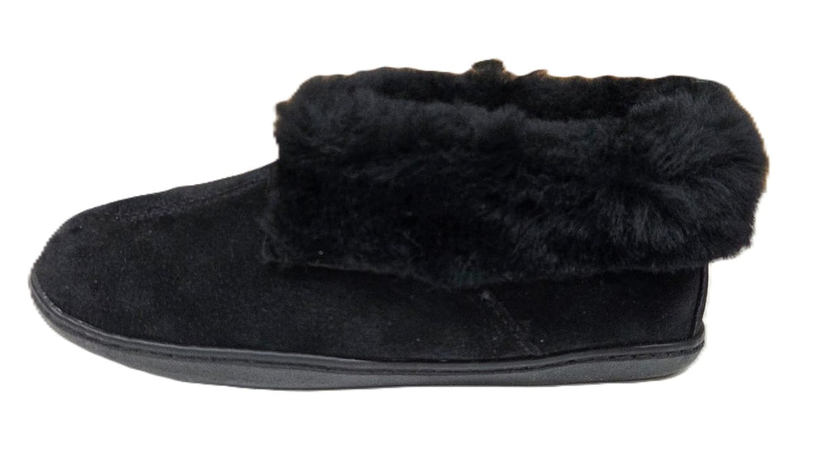 MINNETONKA - WOMEN'S SHEEPSKIN ANKLE BOOT - BLACK