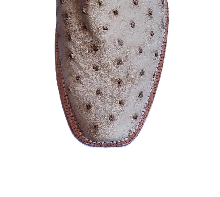 * R. WATSON - 13" SAND BRUCIATO FQ / TUSCANY MEIL COWHIDE FULL QUILL OSTRICH - RW4515-1