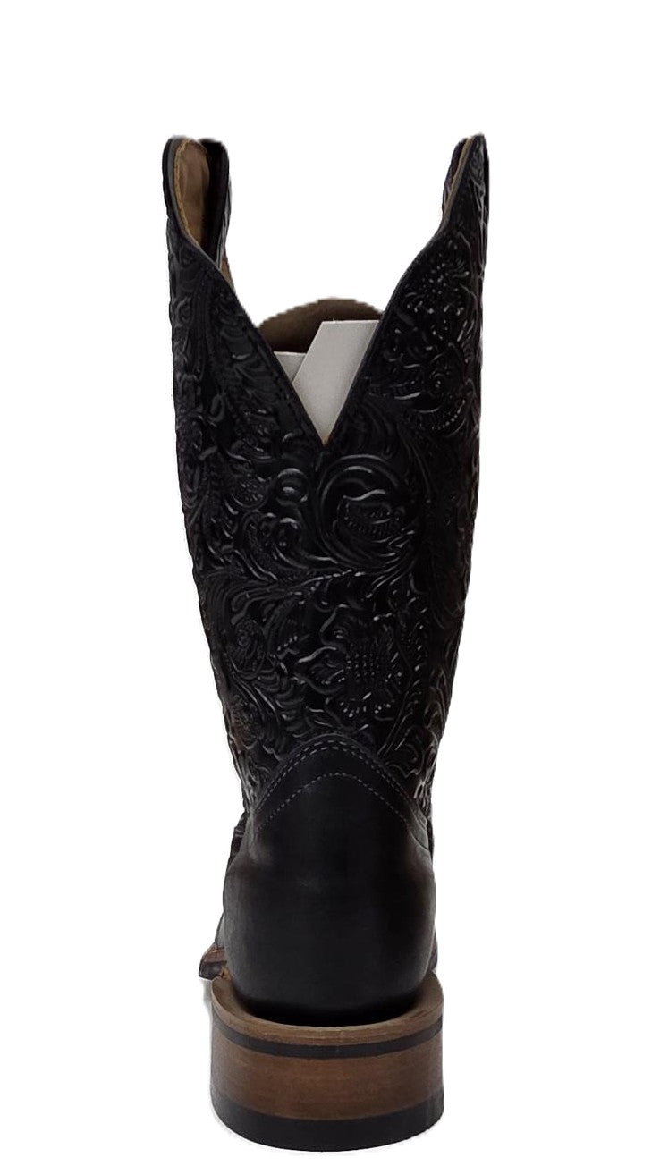 BOULET - WOMEN'S BLACK FLORAL WESTERN BOOT - 5167