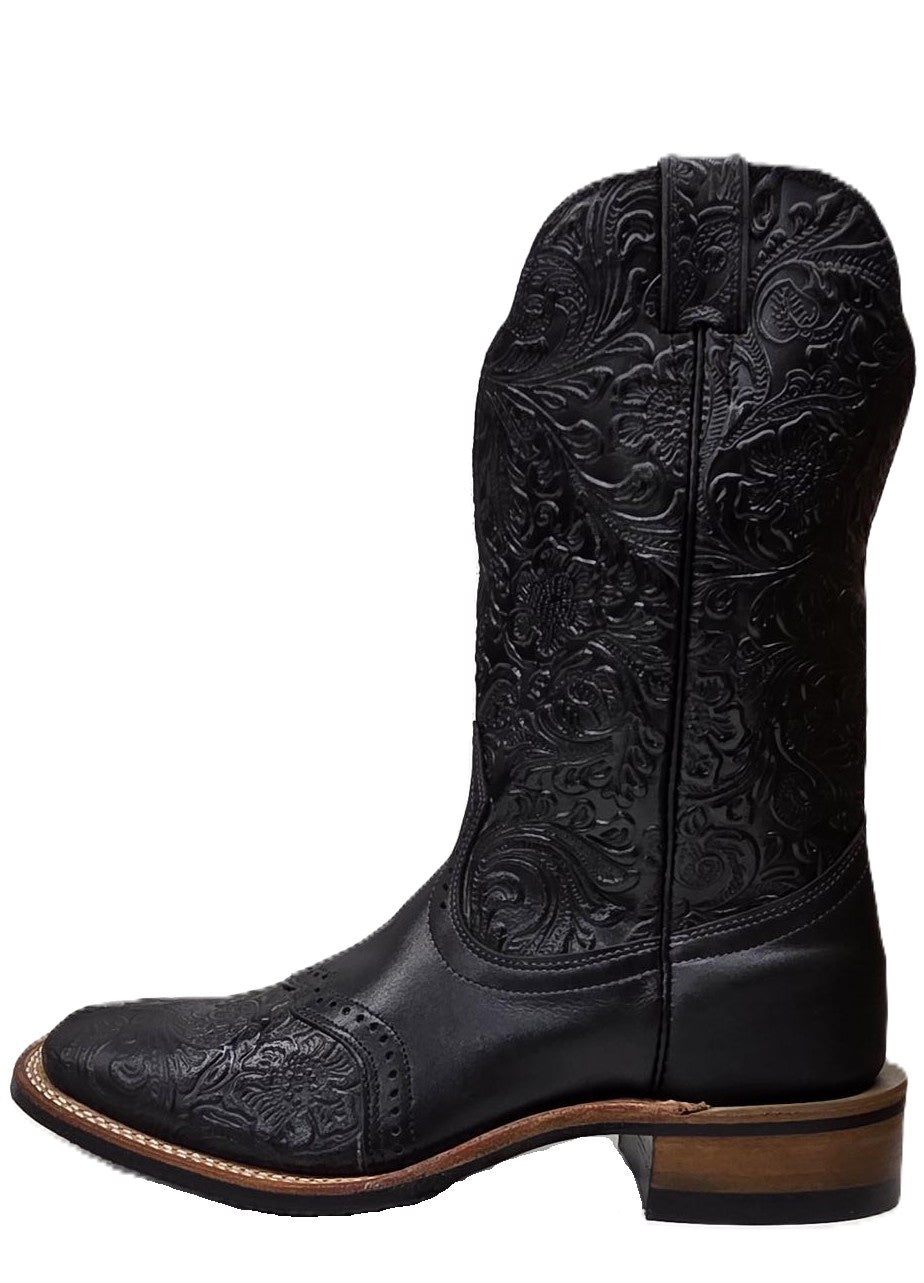 BOULET - WOMEN'S BLACK FLORAL WESTERN BOOT - 5167