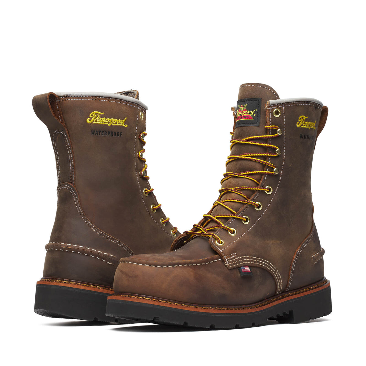THOROGOOD - 1957 SERIES 8" CRAZY HORSE MOC TOE MAXWEAR 90 - AMERICAN MADE