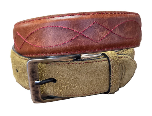 HONDO - BROWN ROUGH-OUT LEATHER BELT - B2645