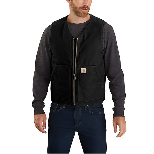 CARHARTT - RELAXED FIT WASHED DUCK SHERPA-LINED VEST - 104394