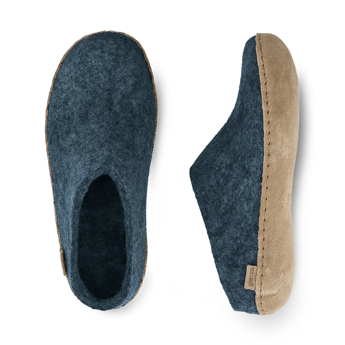GLERUPS - SLIP-ON WITH LEATHER SOLE - DENIM