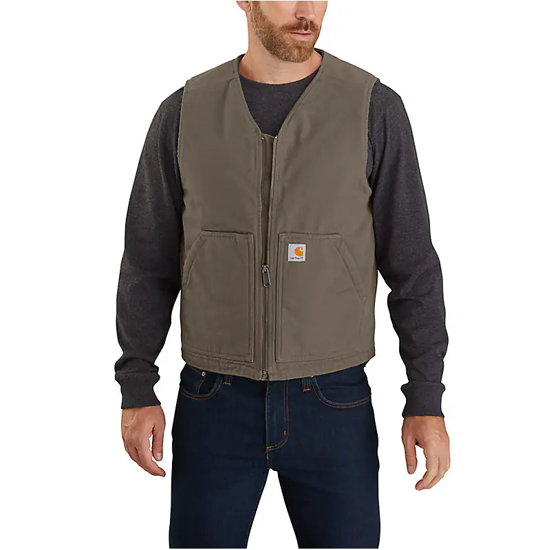 CARHARTT - RELAXED FIT WASHED DUCK SHERPA-LINED VEST - 104394