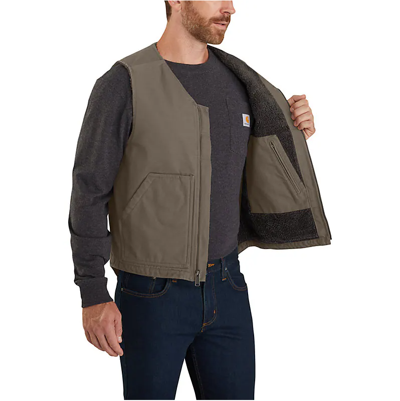 CARHARTT - RELAXED FIT WASHED DUCK SHERPA-LINED VEST - 104394