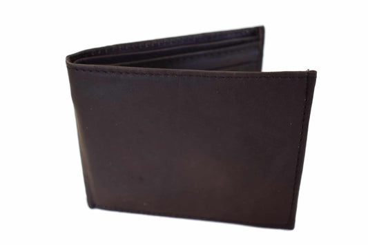MONTANA LEATHER COMPANY - DARK BROWN LEATHER BIFOLD WALLET