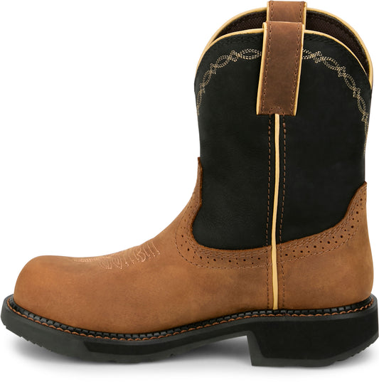 JUSTIN - 8" WOMEN'S DARBY WORK BOOT - WATERPROOF (NANO COMPOSITE) - COGNAC