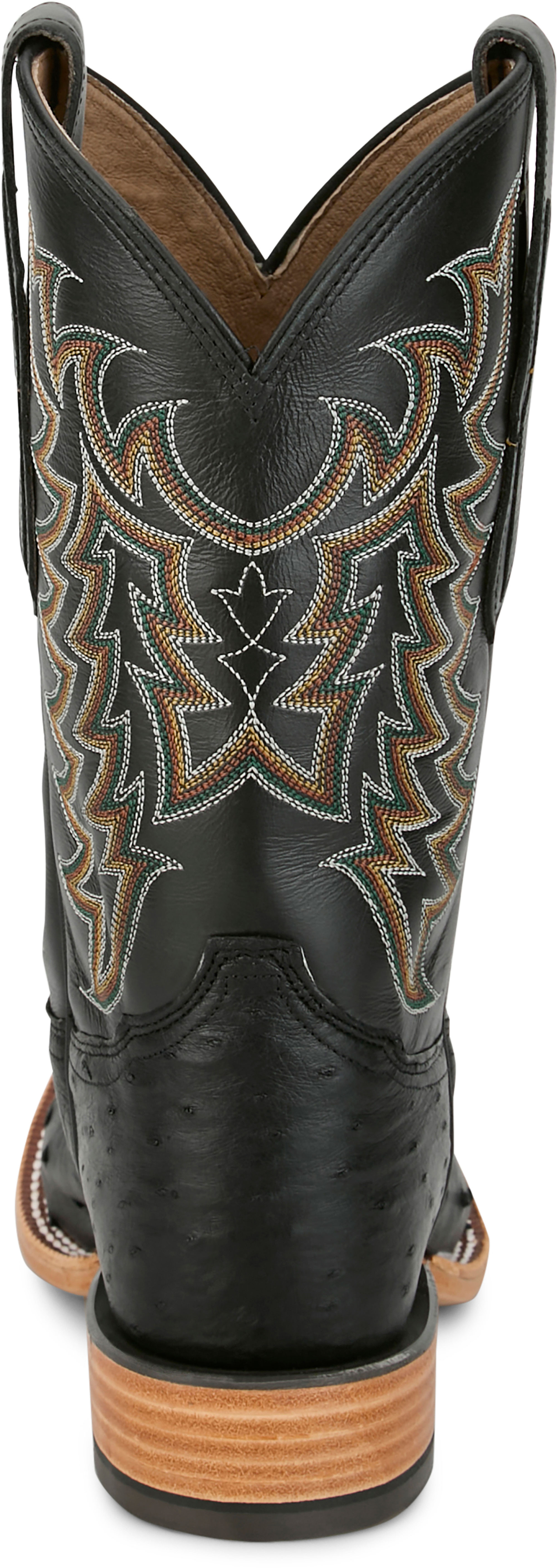 TONY LAMA - 11" JUAN FULL QUILL OSTRICH - BLACK
