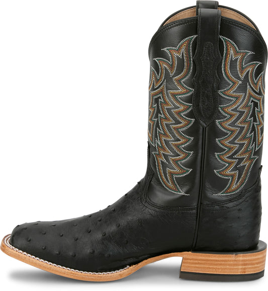 TONY LAMA - 11" JUAN FULL QUILL OSTRICH - BLACK