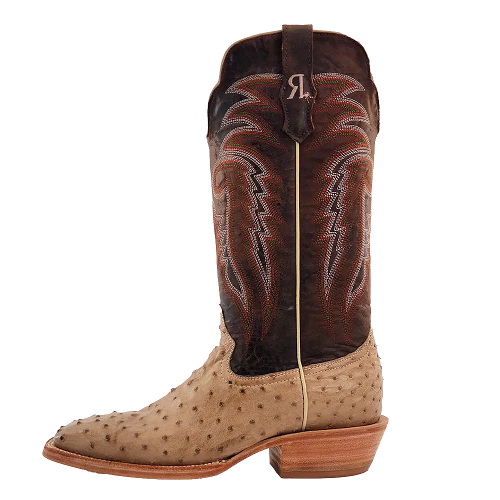 * R. WATSON - 13" SAND BRUCIATO FQ / TUSCANY MEIL COWHIDE FULL QUILL OSTRICH - RW4515-1