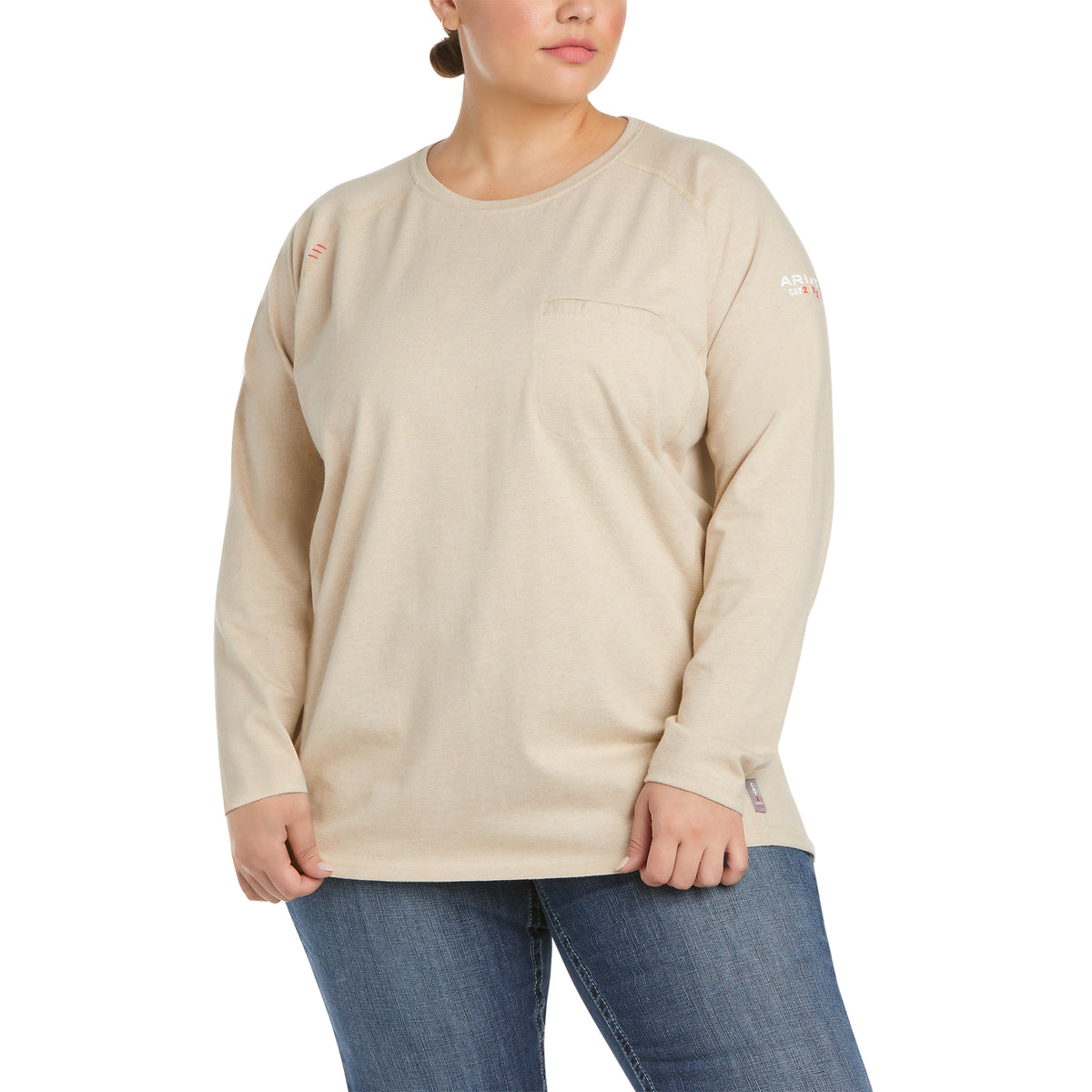 ARIAT FR - WOMEN'S FR AIR CREW T-SHIRT - SAND