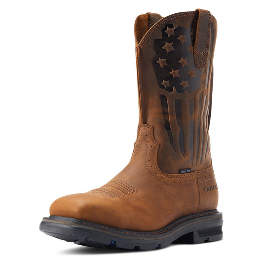 ARIAT - 11" SIERRA SHOCK SHIELD PATRIOT WORK BOOT (STEEL TOE)