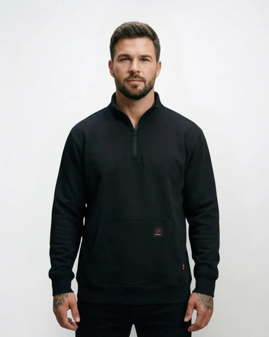 FORGE FR - MEN'S HIGH NECK 1/4 ZIP FULL SLEEVE SWEATSHIRT