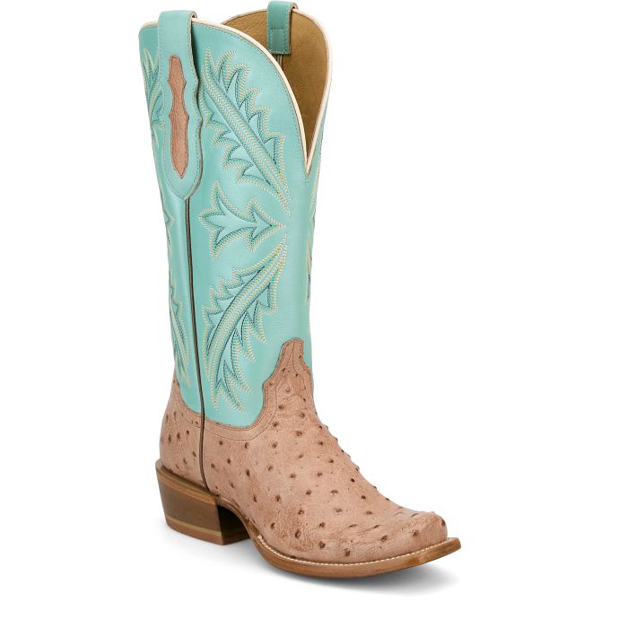 TONY LAMA - 13" AMBER OSTRICH - TAN