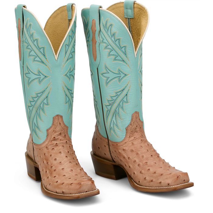 TONY LAMA - 13" AMBER OSTRICH - TAN