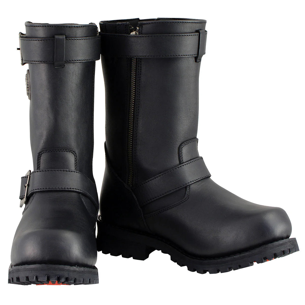 MILWAUKEE LEATHER - MEN'S BLACK 11-INCH CLASSIC ENGINEER MOTORCYCLE LEATHER BOOT - MBM9020