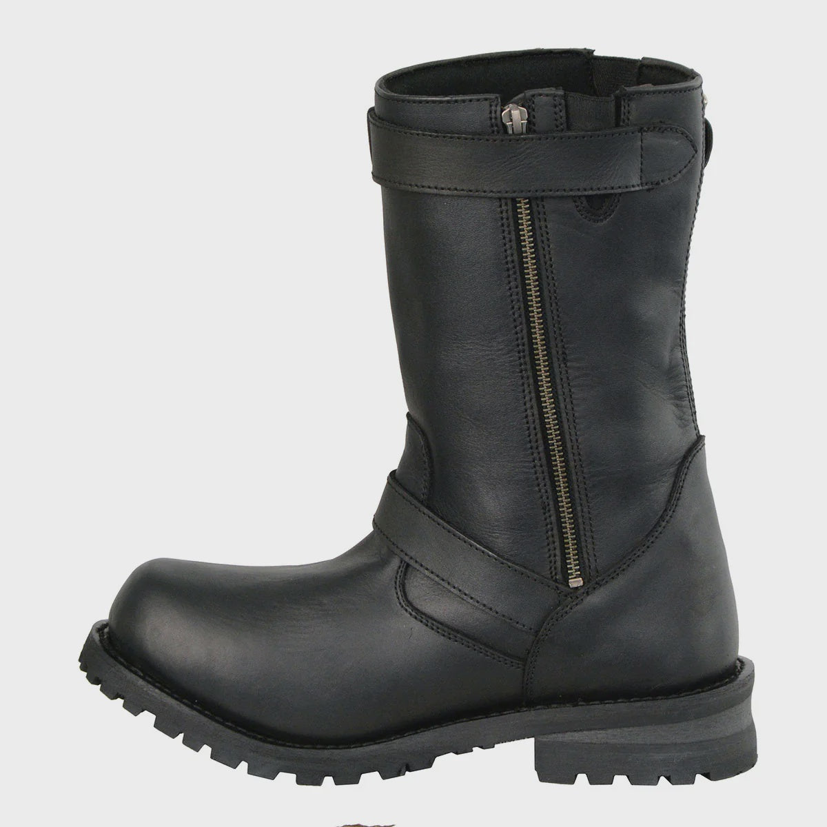 MILWAUKEE LEATHER - MEN'S BLACK 11-INCH CLASSIC ENGINEER MOTORCYCLE LEATHER BOOT - MBM9020