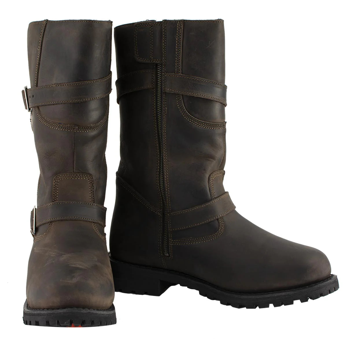 MILWAUKEE LEATHER - MEN'S CLASSIC DISTRESSED BROWN LEATHER MOTORCYCLE ENGINEER RIDING BIKER BOOT - MBM9063