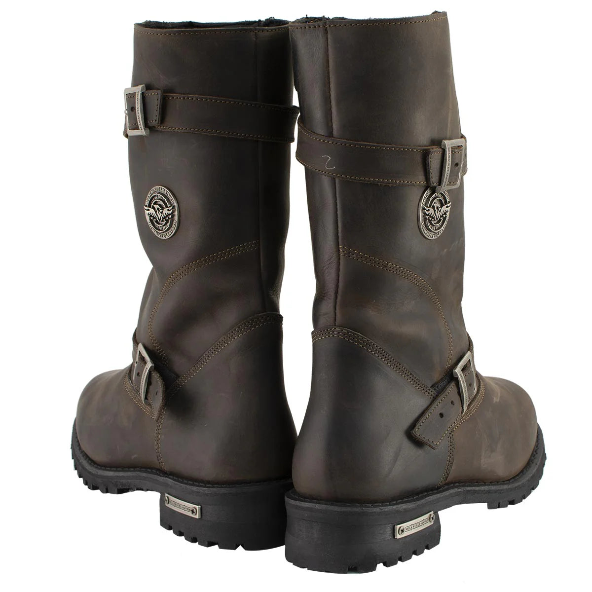 MILWAUKEE LEATHER - MEN'S CLASSIC DISTRESSED BROWN LEATHER MOTORCYCLE ENGINEER RIDING BIKER BOOT - MBM9063