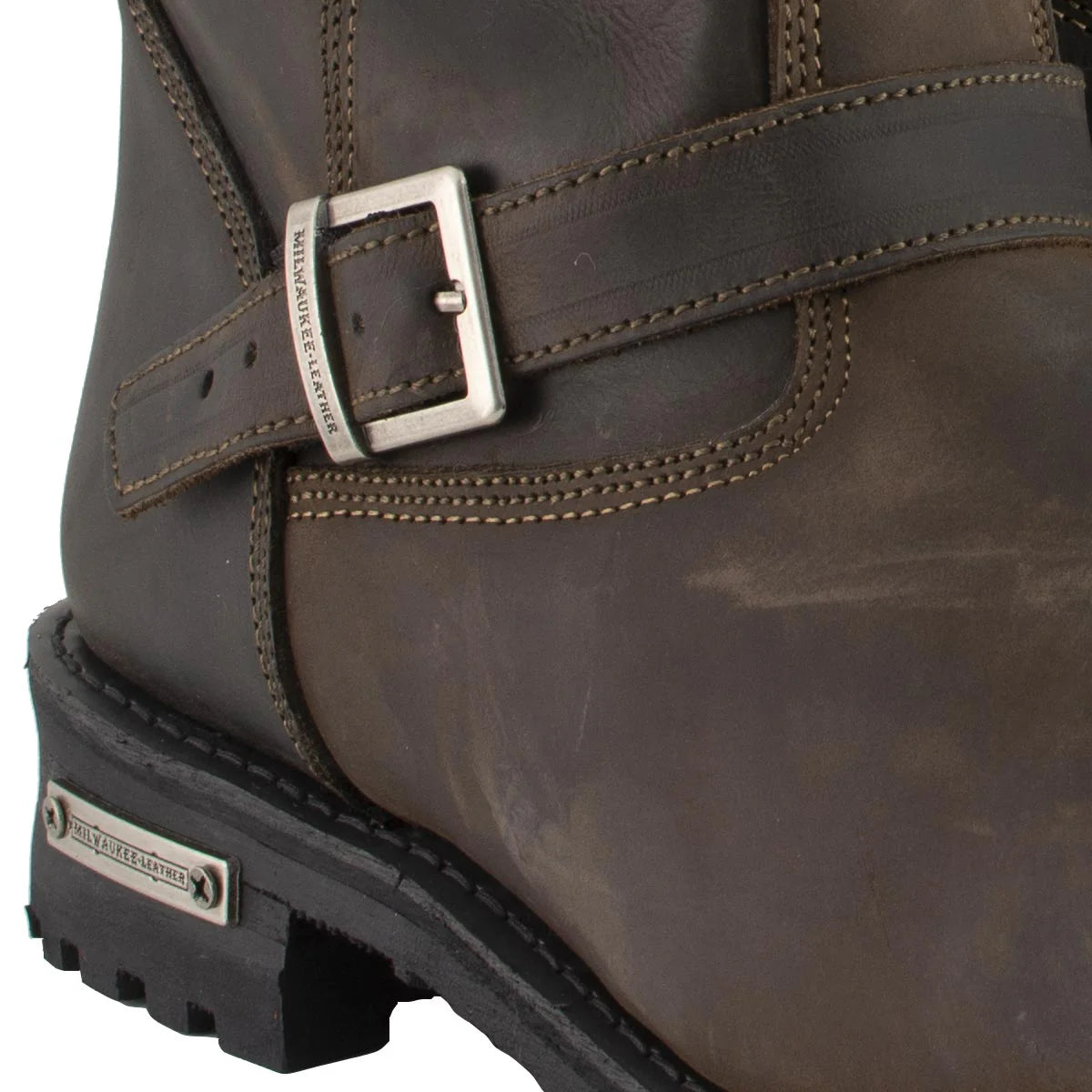MILWAUKEE LEATHER - MEN'S CLASSIC DISTRESSED BROWN LEATHER MOTORCYCLE ENGINEER RIDING BIKER BOOT - MBM9063