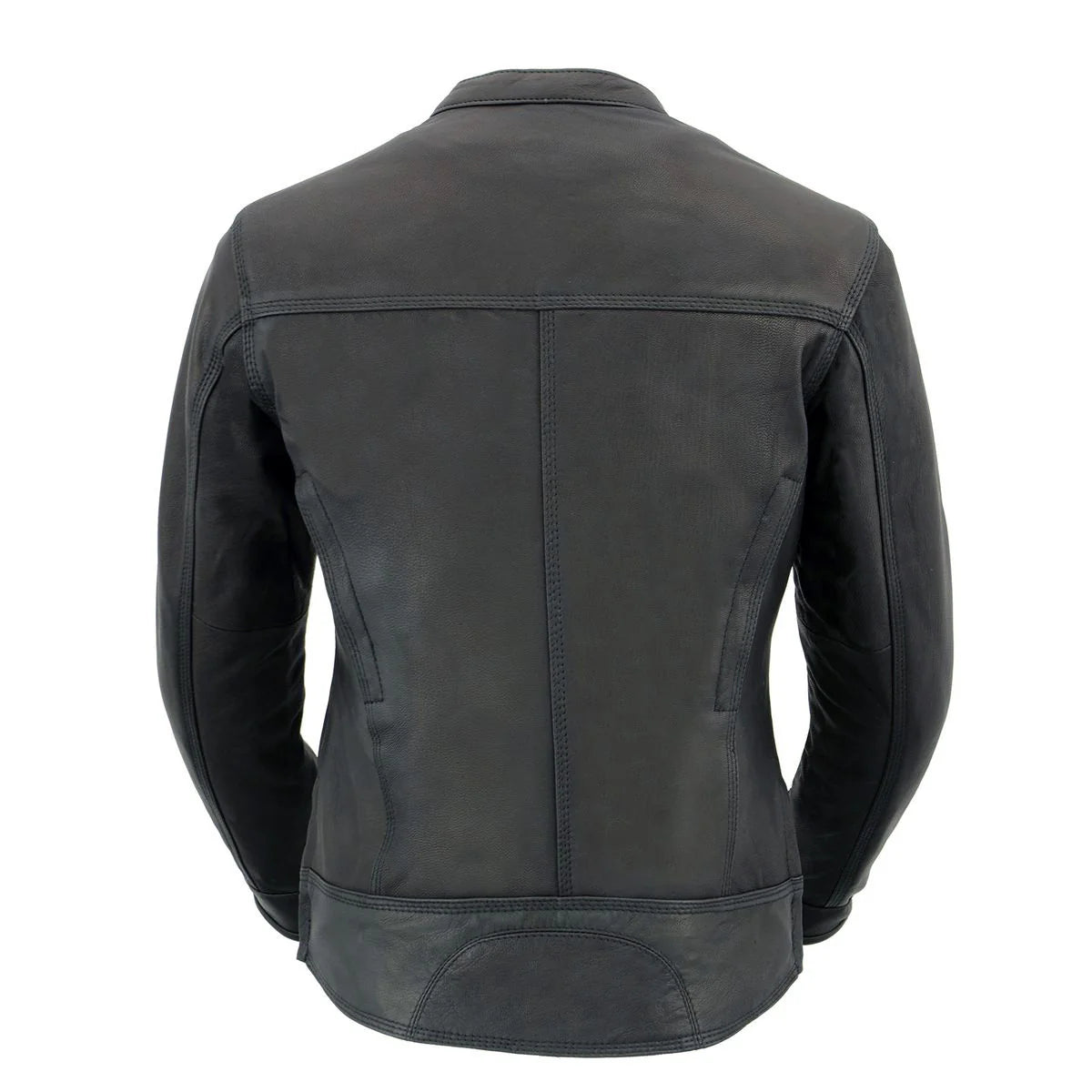 MILWAUKEE LEATHER - WOMEN'S SCOOTER BLACK LEATHER VENTED LIGHTWEIGHT TRIPLE STITCH MOTORCYCLE JACKET - MLL2551