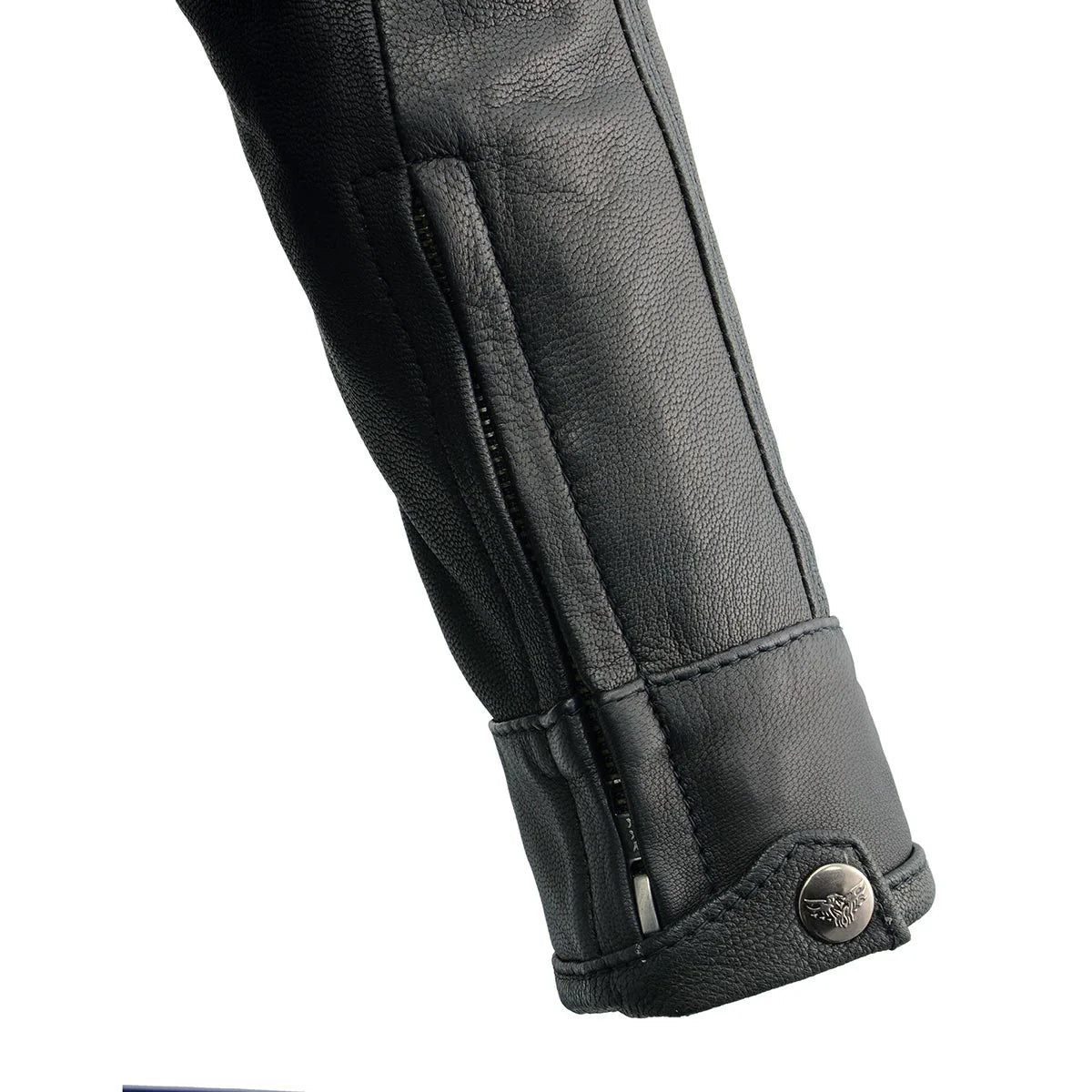 MILWAUKEE LEATHER - WOMEN'S SCOOTER BLACK LEATHER VENTED LIGHTWEIGHT TRIPLE STITCH MOTORCYCLE JACKET - MLL2551