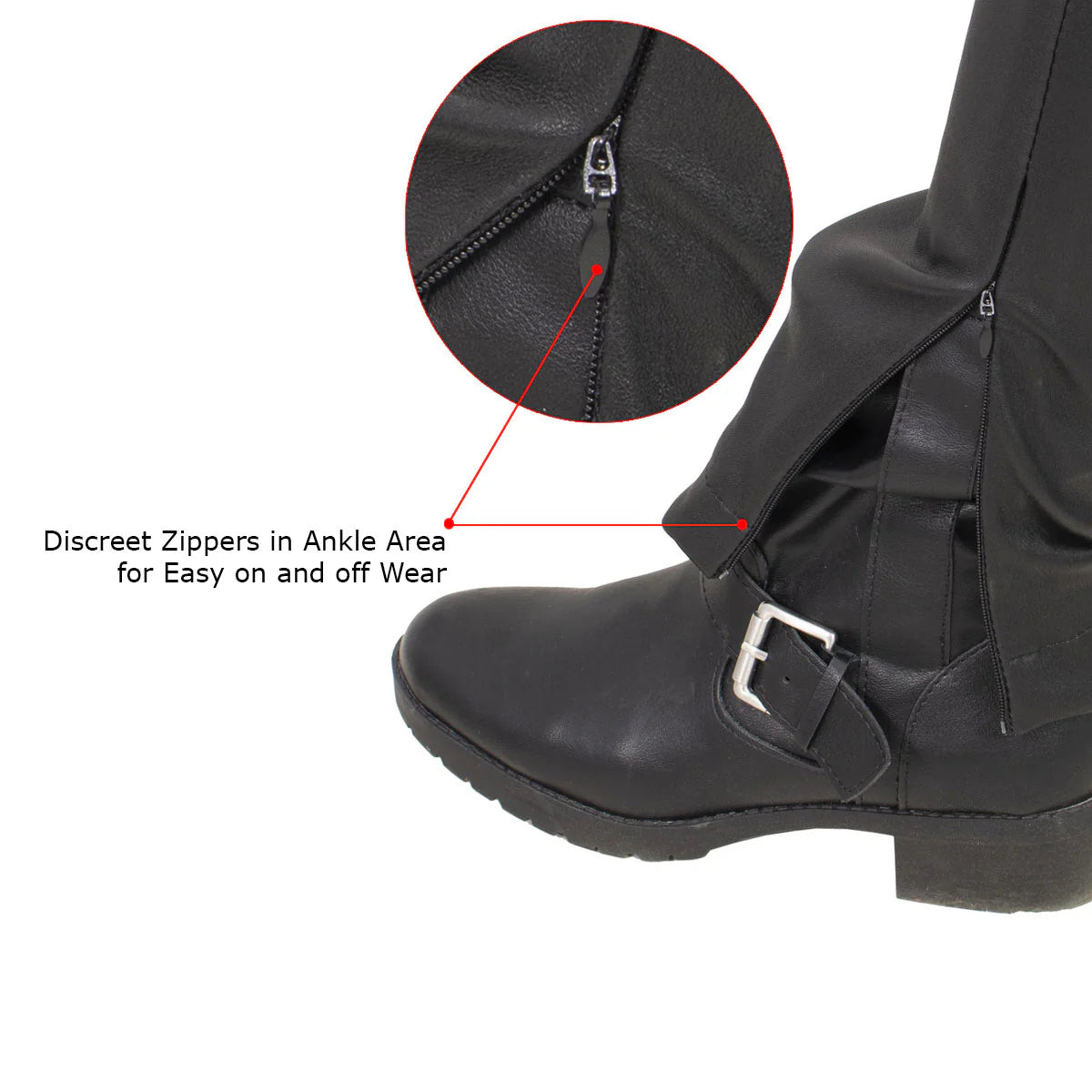 MILWAUKEE LEATHER - 'SANDY' WOMEN'S BLACK LAMBSKIN STRETCH LEATHER PANTS - MLL6690