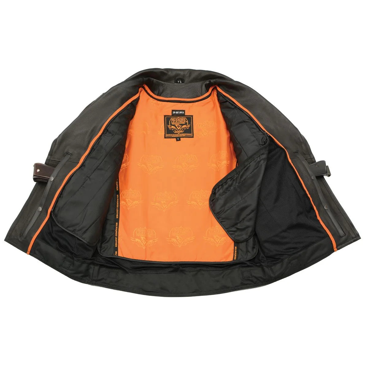 MILWAUKEE LEATHER - MEN'S PISTOL PETE VENTED BLACK LEATHER CRUISER JACKET - MLM1520