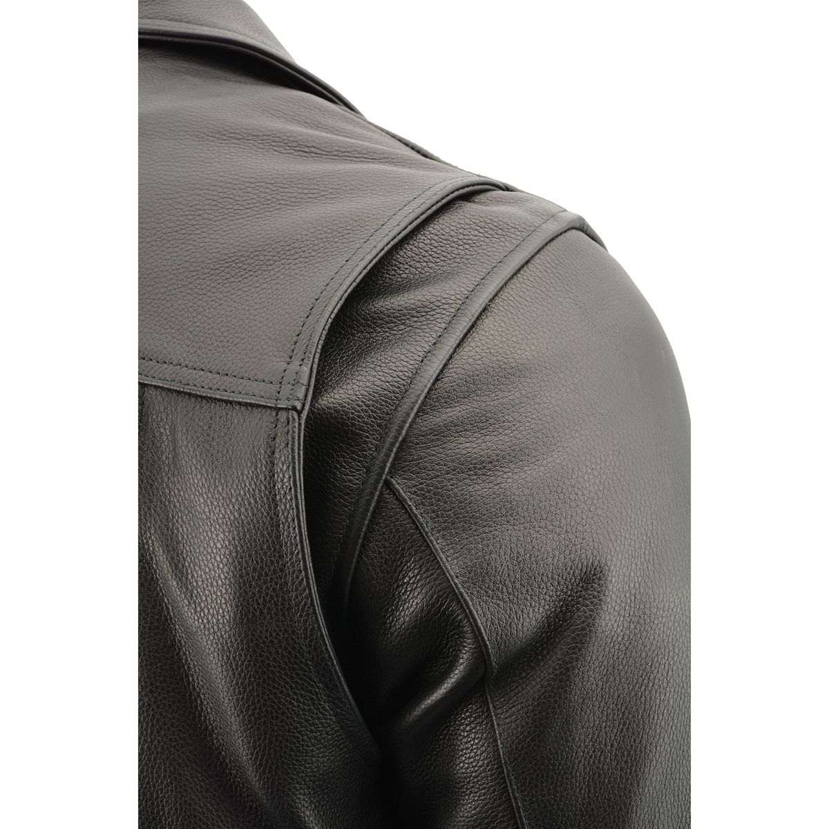 MILWAUKEE LEATHER - MEN'S PISTOL PETE VENTED BLACK LEATHER CRUISER JACKET - MLM1520