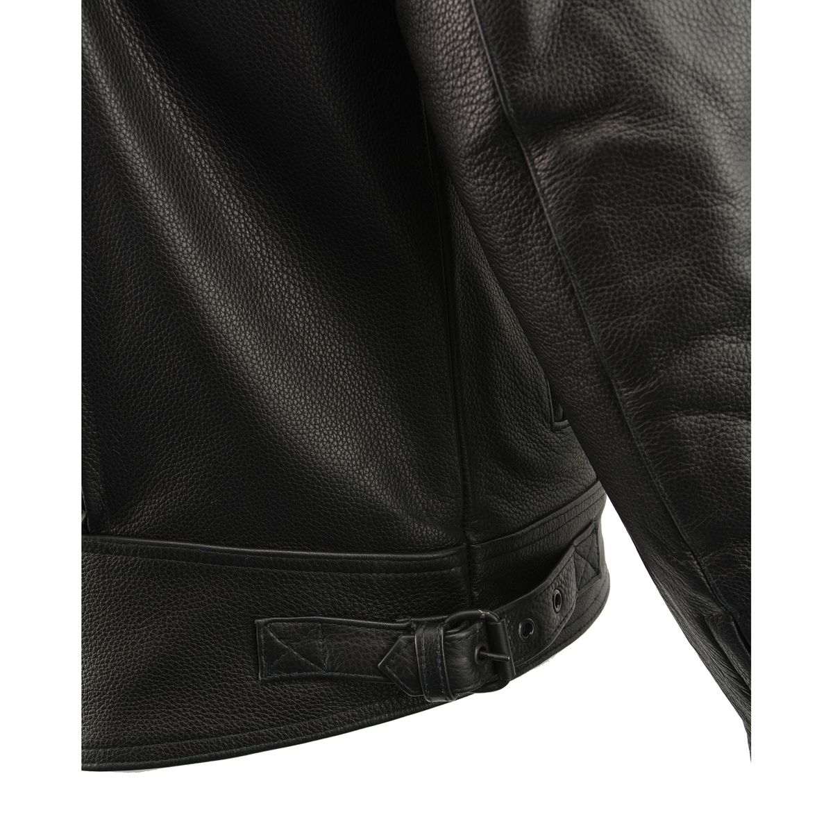 MILWAUKEE LEATHER - MEN'S PISTOL PETE VENTED BLACK LEATHER CRUISER JACKET - MLM1520