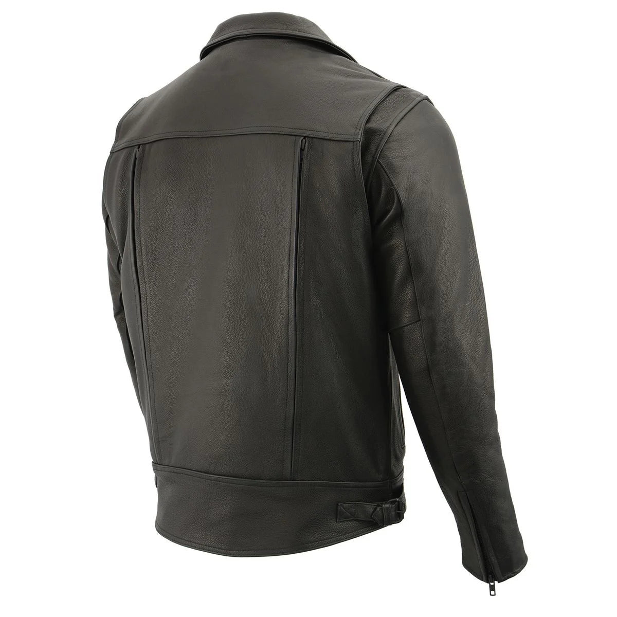 MILWAUKEE LEATHER - MEN'S PISTOL PETE VENTED BLACK LEATHER CRUISER JACKET - MLM1520